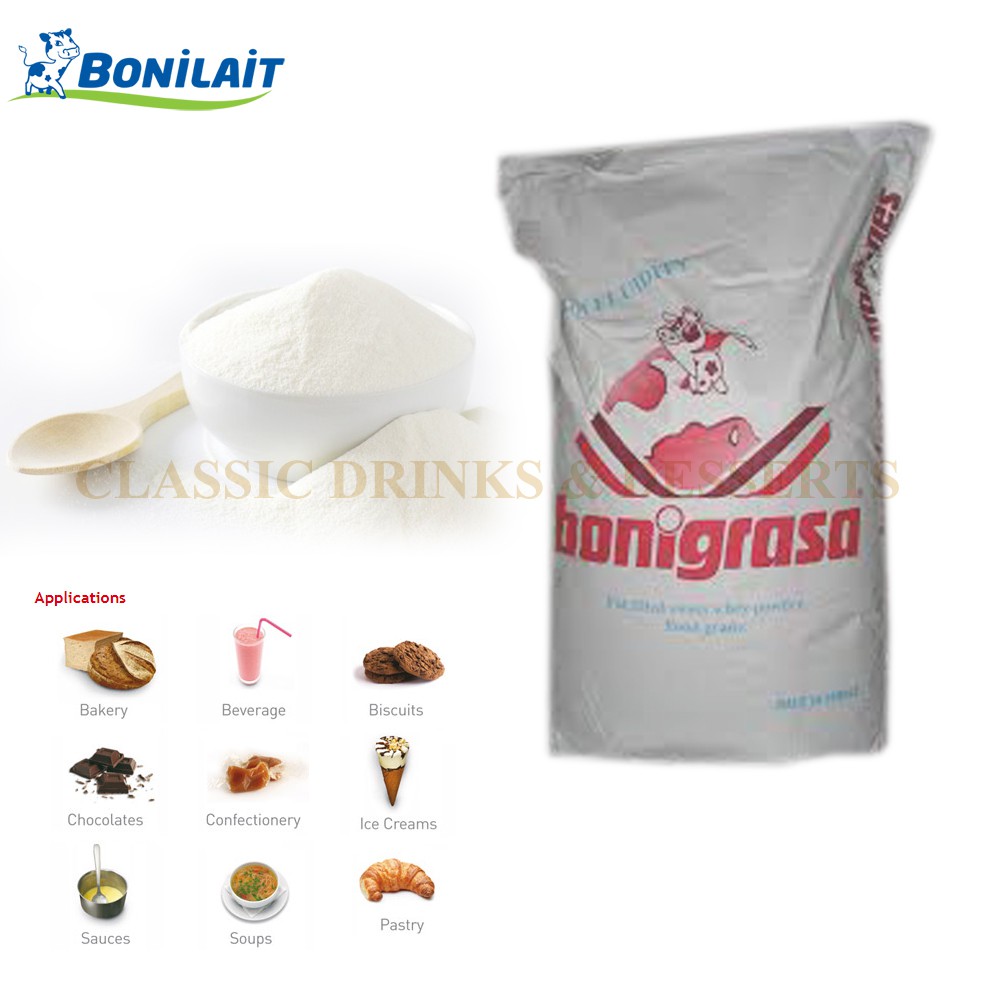 

Whey Powder Bonigrasa 1 sak @ 25 Kg ( khusus untuk dessert dan Beverage )