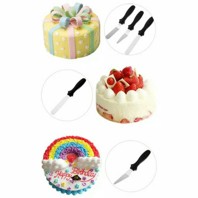 Spatula Set Pisau Hias Kue 3 in 1