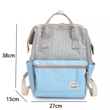 Ransel anello Tas Backpack Wanita Motif Stripe Kombinasi Warna