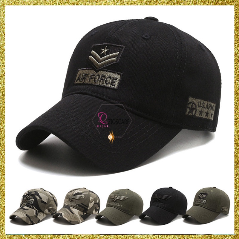 TOPI BASEBALL PRIA DISTRO KEREN AIR FORCE ARMY CAPS IMPORT POLOS BAHAN TEBAL HIGH QUALITY TRJ