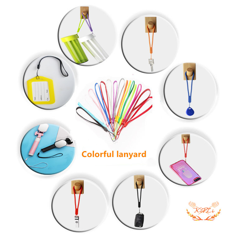 Warna-warni Tali Lanyard, Pegangan Pendek, Untuk Ponsel Kamera USB Flash Drive, Kunci Lencana, Kartu ID