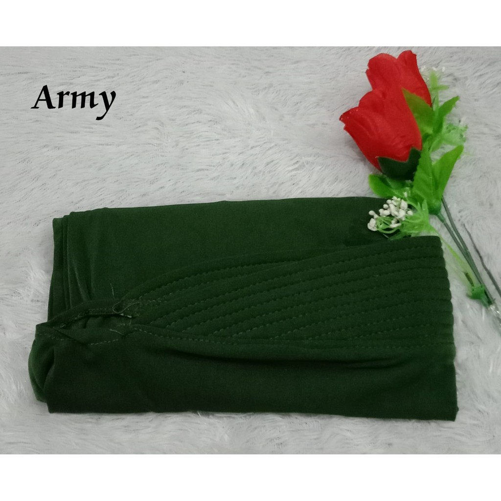 Best Seller...!!! Bergo Oval Polos / Hijab Harian Simple-Army