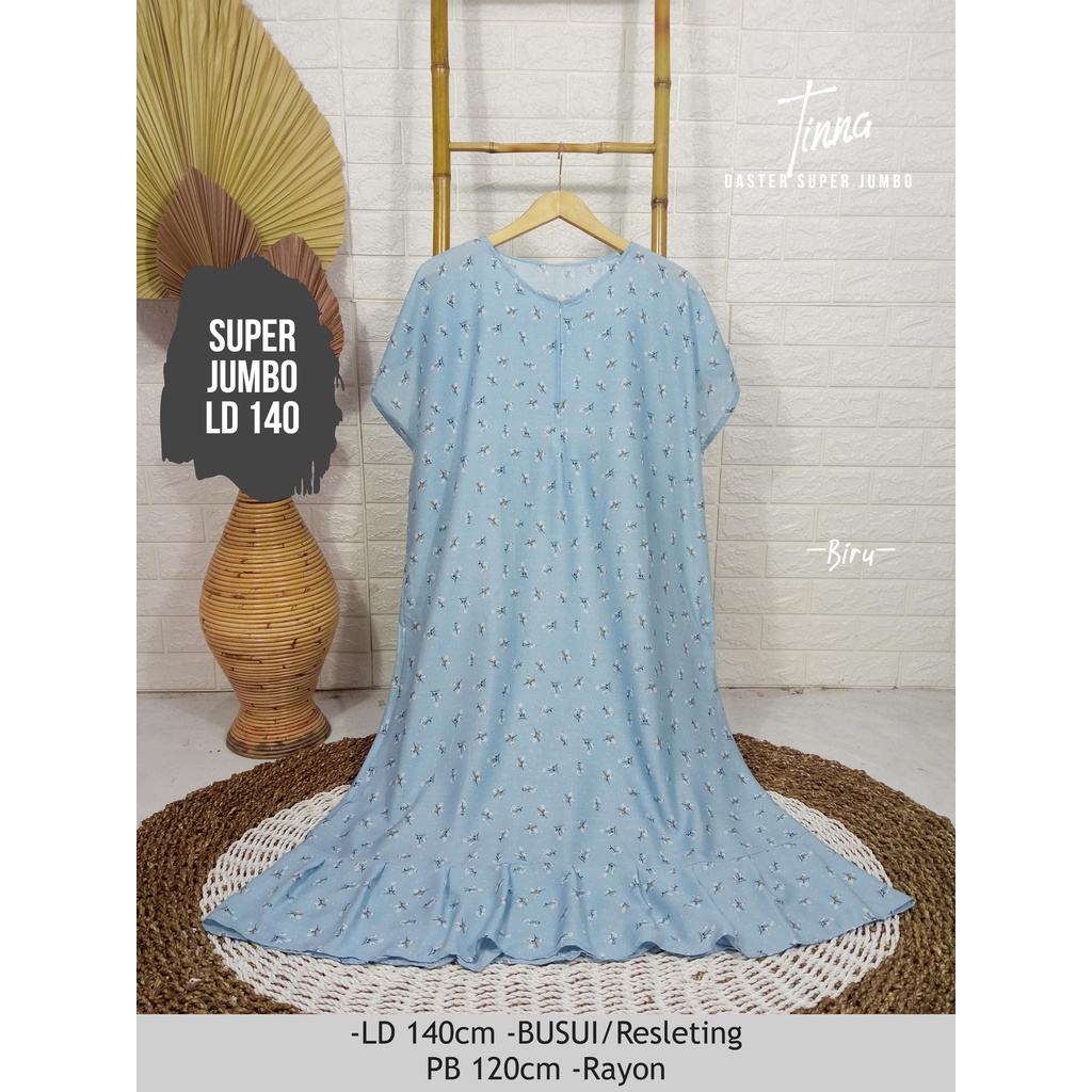 LD 140cm (40 Motif) Daster SUPER JUMBO dan Daster Kaftan LD 150cm Ruffle (Part 1) Daster Rempel JUMBO Daster Viral-Tinna Biru
