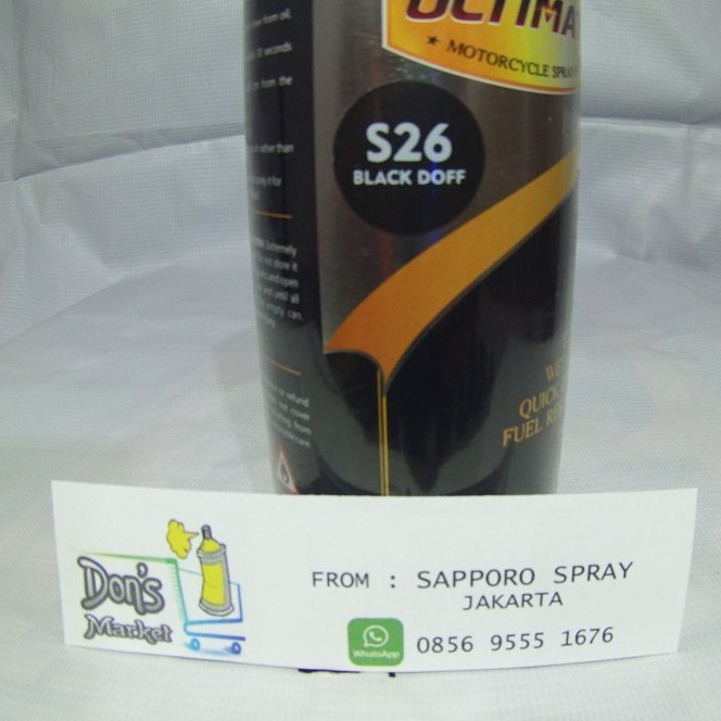 Sapporo Ultimate Black Doff S26 400 ml / Hitam Doff