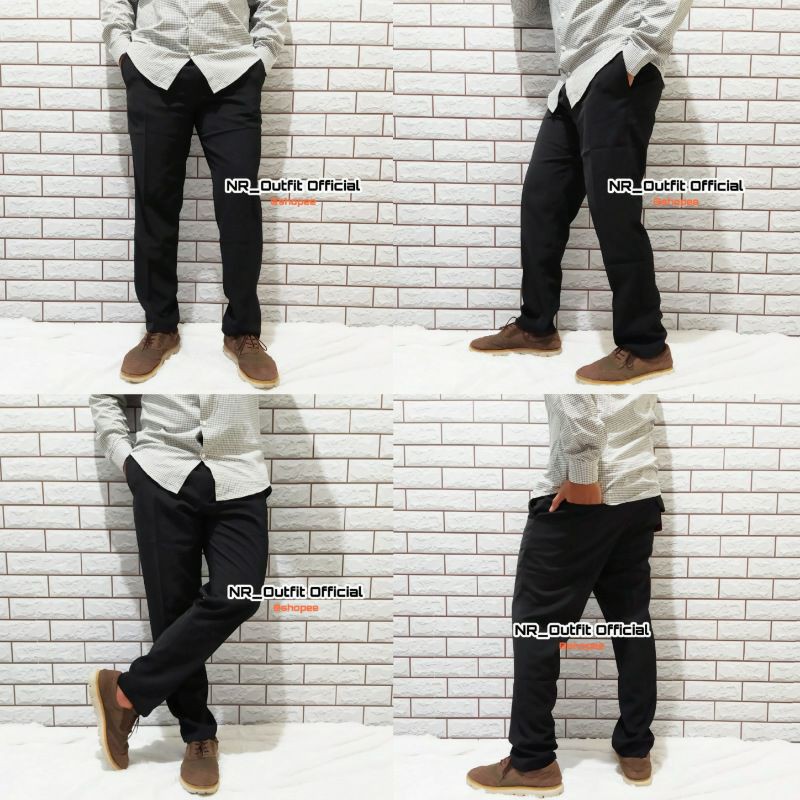 Celana Bahan Slim Fit Pria Big Size 27-38 Formal Kerja Panjang Cowok Kantor NR_Outfit Official COD