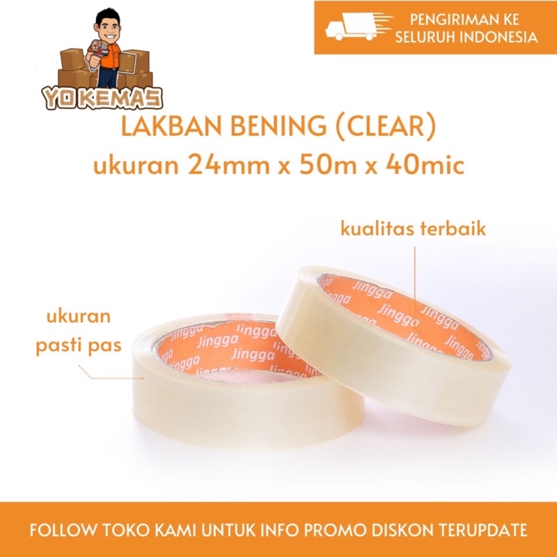 

Lakban Bening / OPP Tape Clear 24mm x 50m (40micron)