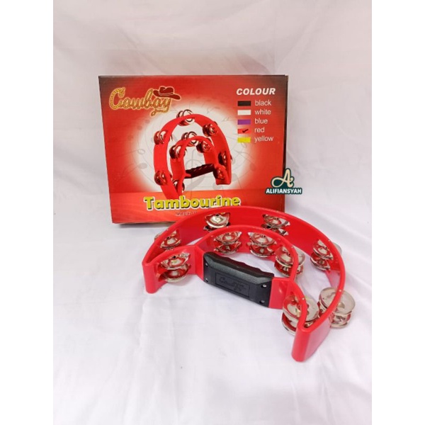 tamborin cowboy tambourine double ring kecrekan original