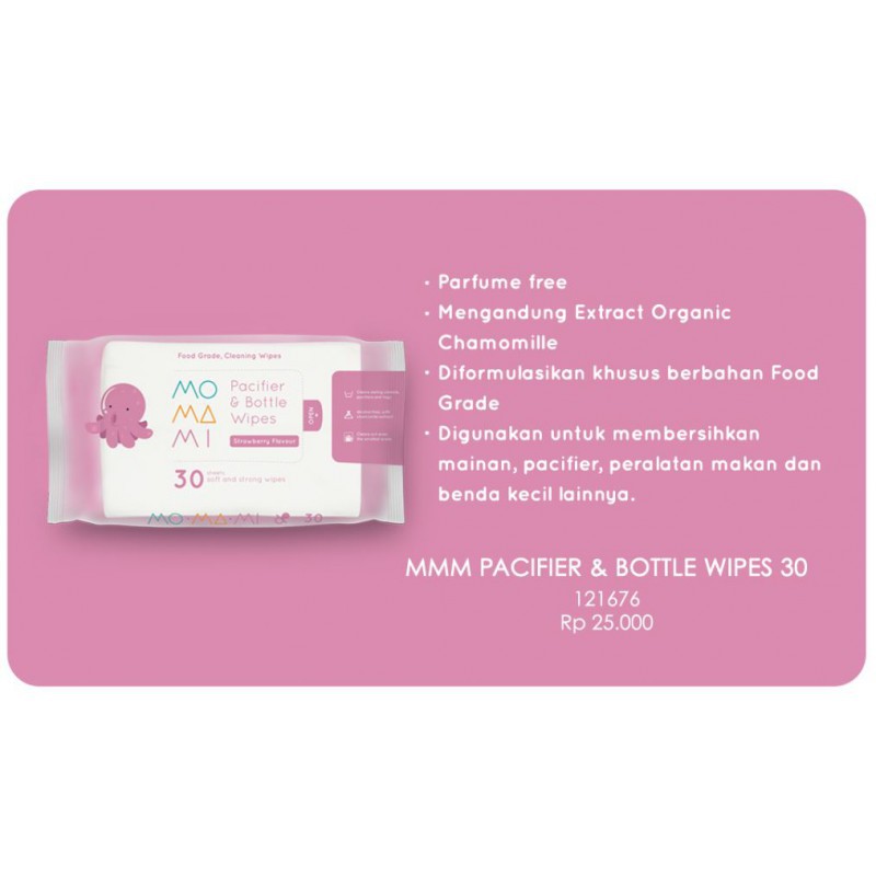 MOMAMI Pacifier and  Bottle Wipes 30s | Tisu Basah Dot &amp; Botol Bayi