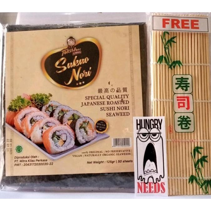 

Paket Sakao Nori 50 Sheet Tikar Penggulung Sushi Nori Sushi Mat - Sped