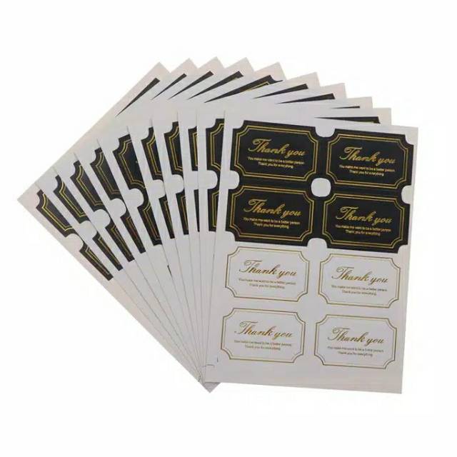 

1 sheet Stiker thank you gold / stiker nempel terima kasih