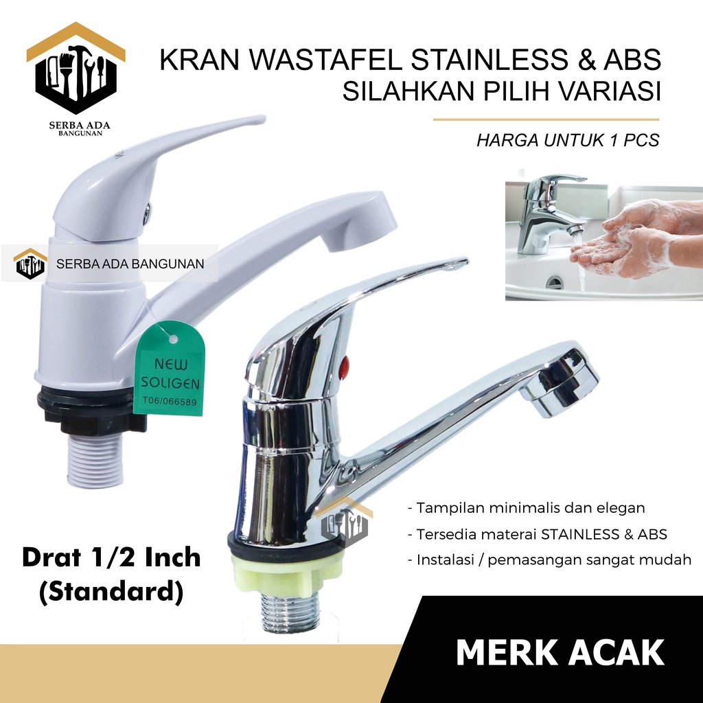 KRAN WASTAFEL CUCI TANGAN BAHAN BABET STAINLESS TEBAL (BUKAN PVC YA) KUALITAS TEBAL KUAT TERMURAH