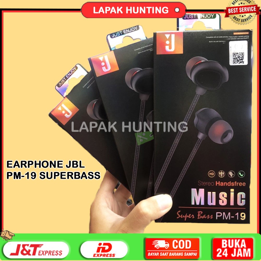 HEADSET JBL PM-19 HANDSFREE JBL EARPHONE JBL SUPERBASS