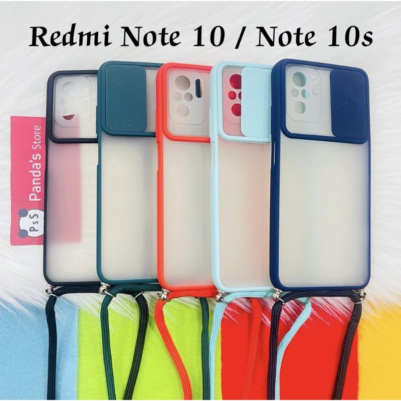 Redmi Note 10 4G , Note 10s Softcase dove sliding camera + Tali Laynard [Premium]