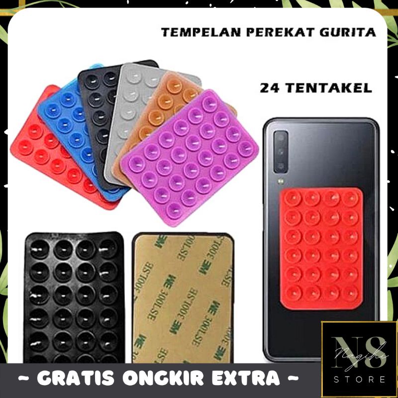 ✨NAGIHI✨ Tempelan Perekat Gurita 3M / Holder HP Tentakel Silikon Karet Tempel kaca dindin