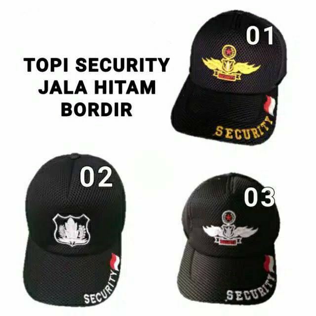 Topi security jaring/Topi Satpam/Topi Security