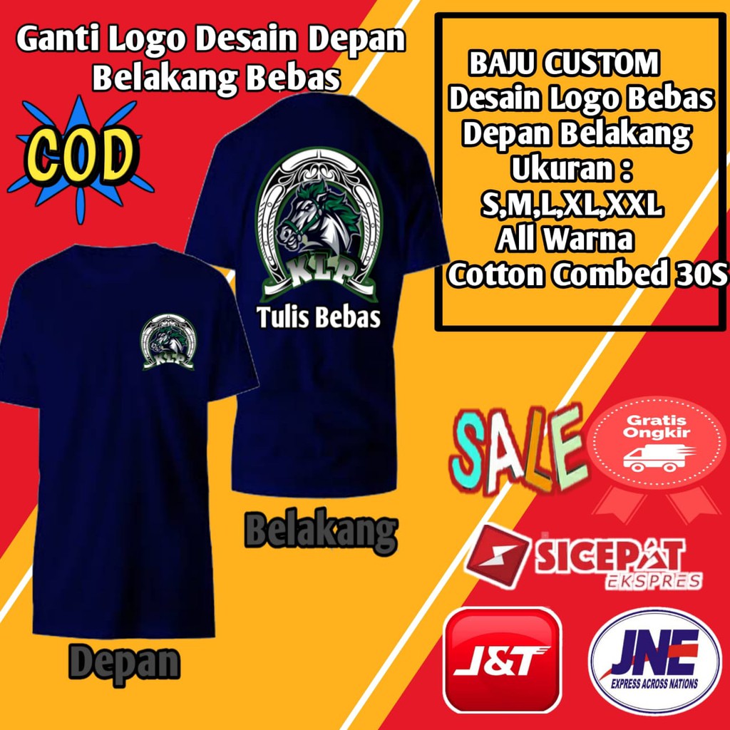 Kaos Baju Sablon Custom Logo Kecil Besar Satuan Cowo Cewe Pakaian Custom Baju Custom Desain Baju Shopee Indonesia