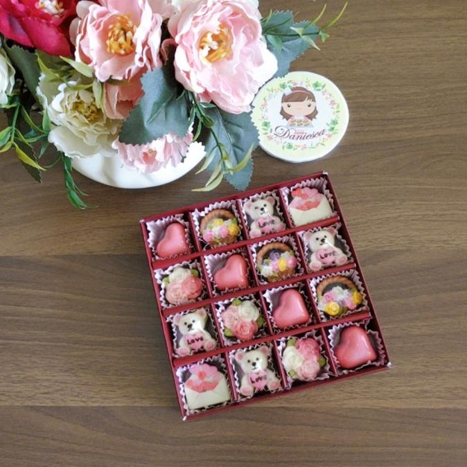 

chocolate gift S16A - bunga dan hati hadiah ultah valentine