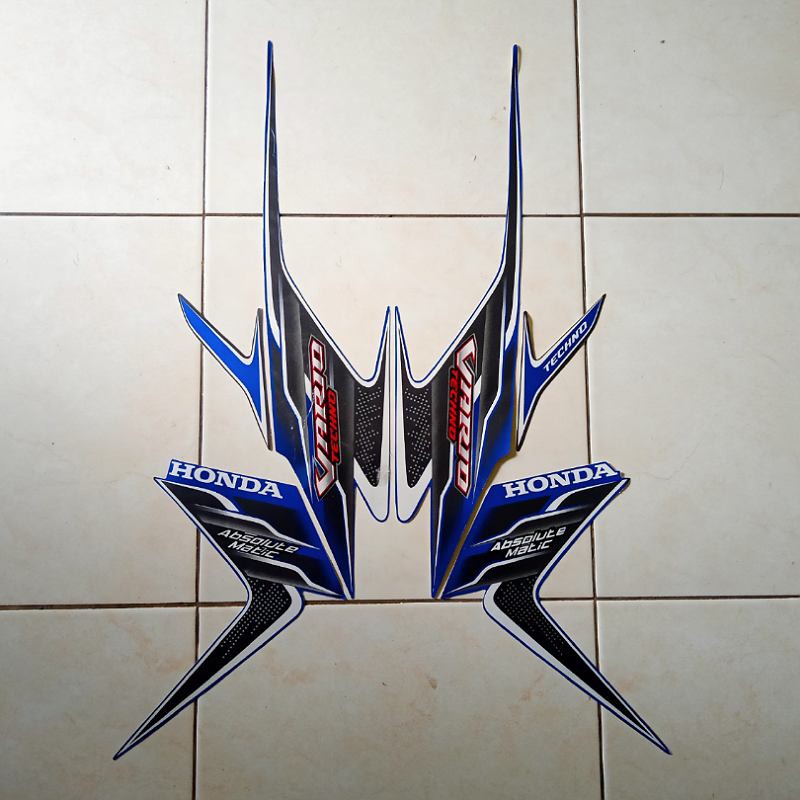 Stiker STRIPING motor honda Vario Techno 110 2009 biru