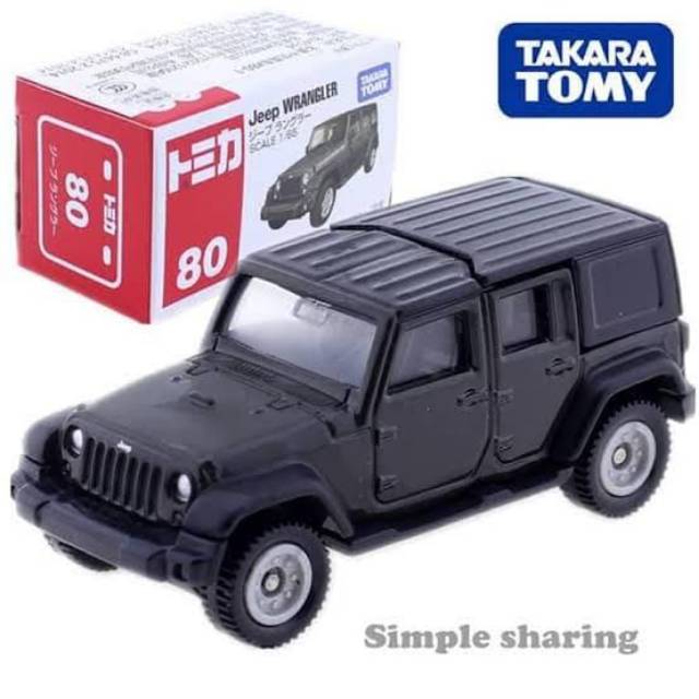 TOMICA JEEP WRANGLER BLACK HITAM #80 TAKARA TOMY DIECAST MOBIL JIP KEREN HARDTOP HARTOP OFFROAD CAR