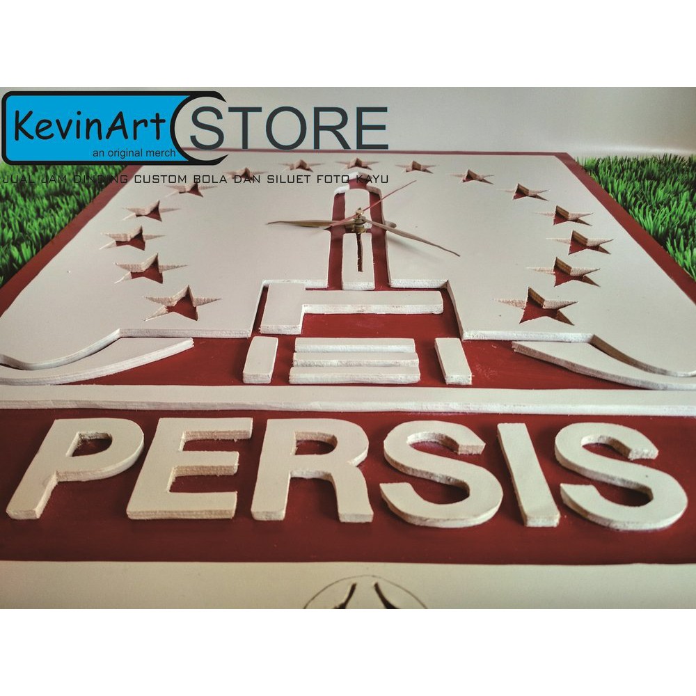 JAM DINDING UNIK BESAR KAYU 3D CUSTOM CLUB BOLA PERSIS SOLO Limited
