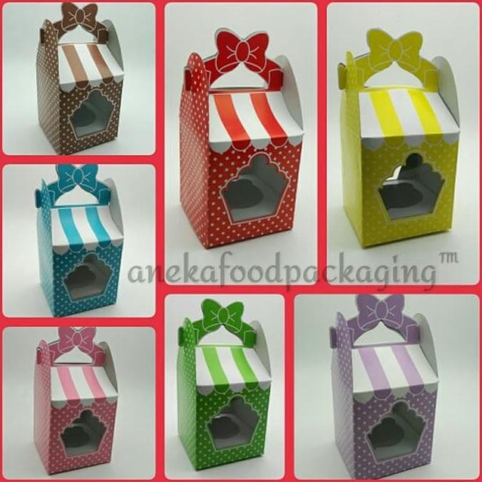

Kemasan tempat kue/box/dus cupcake pita - Hijau