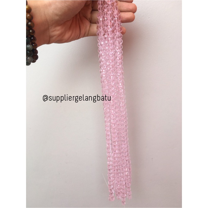 kristal bola dunia cutting 8mm PINK rose quartz kuarsa ceko bulat bead aksesoris wanita pria craft