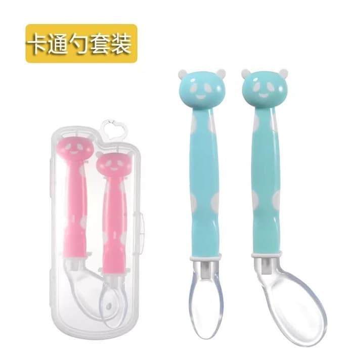 (BOW) Sendok Makanan Bayi Set Bahan Silicone