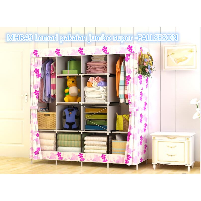 [MK] Lemari pakaian portable jumbo Multifunction Wardrobe FALLSEASON