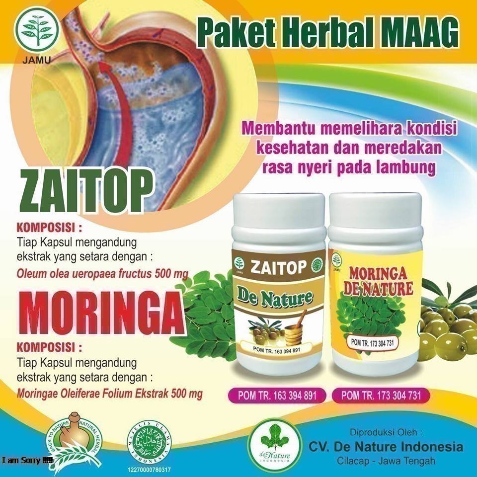 

Moringa Zaitop De Nature ASLI Obat Gerd MUJARAB Herbal