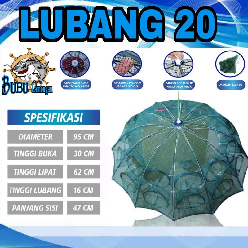 bubu payung lubang 20/Bubu jaring perangkap ikan dan udang