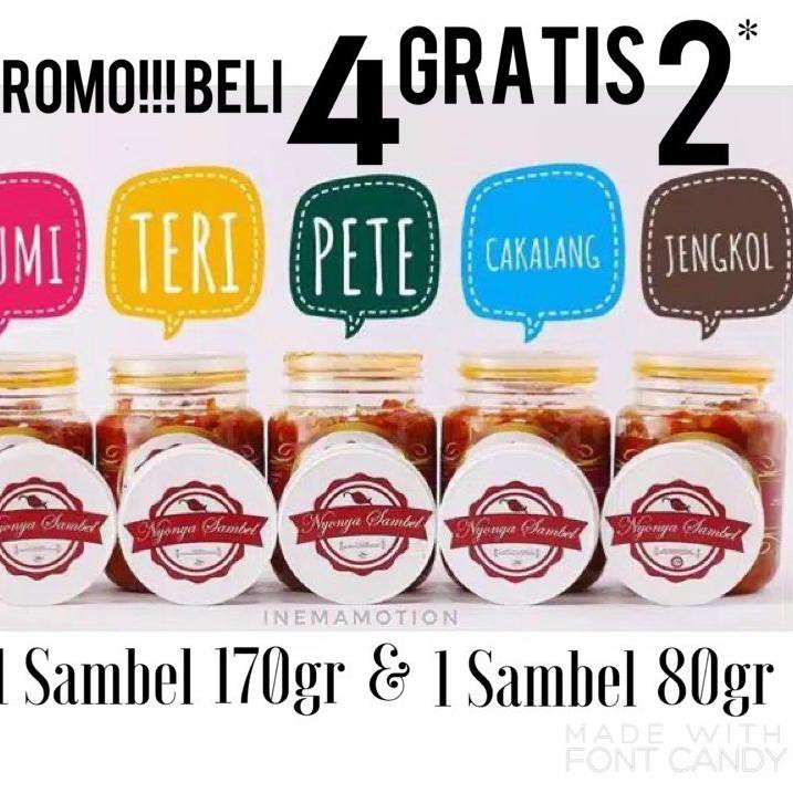 

5.5 sale NYONYA SAMBEL 170gr / sambel cumi, sambel teri, sambel pete, sambel ayam, sambel jengkol