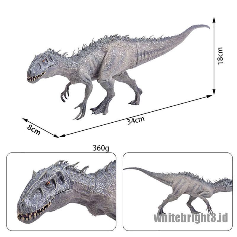 (white3) Mainan action Figure Simulasi Dinosaurus Jurassic Indominus Rex Bahan PVC Ukuran Besar