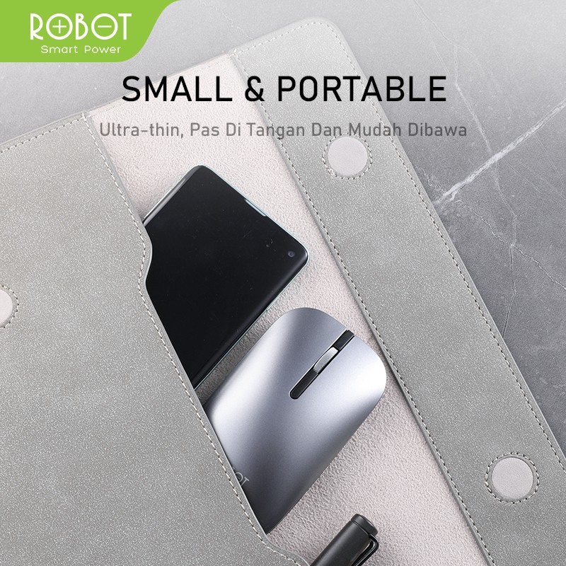 ROBOT M510 Mouse Wireless Slim Metal Scroll Wheel 2.4G Silent Click Garansi Resmi 1 tahun
