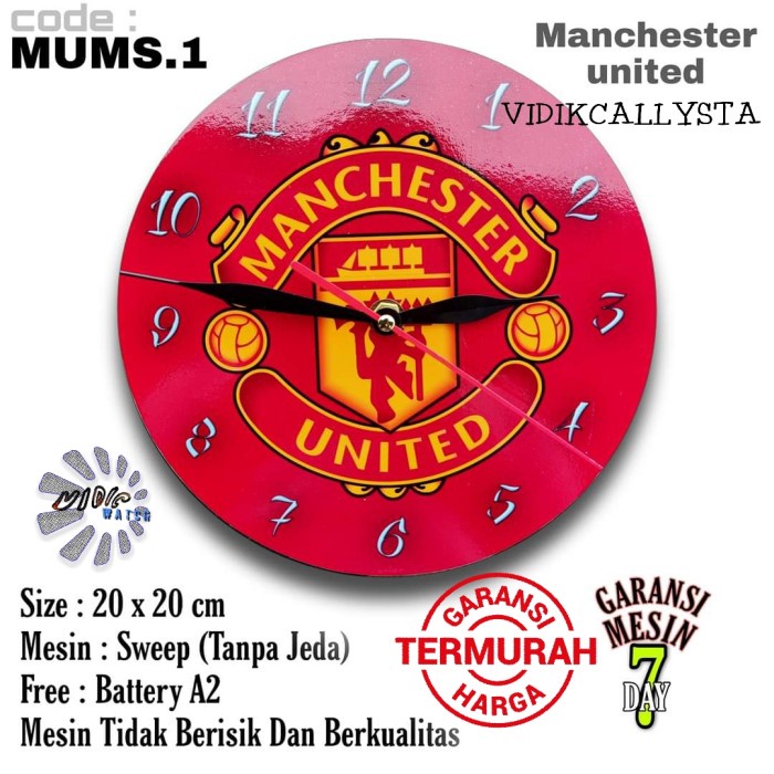 Jam Dinding MU SWEPP Team Club Klub Sepak bola Manchester united MESIN HALUS