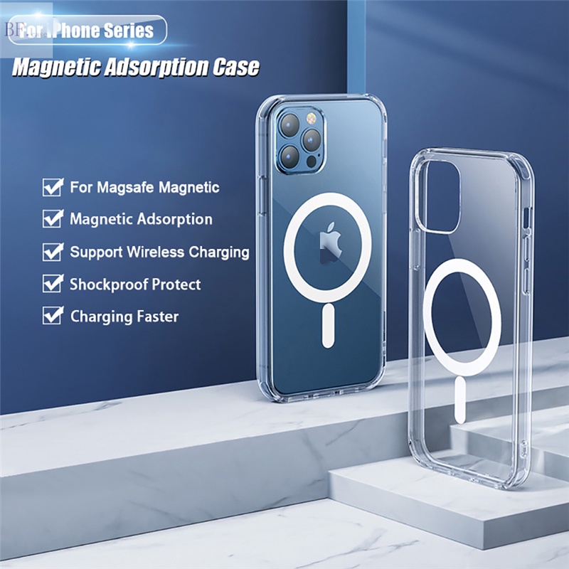 Case Bumper Magnetik Bening 13mini 13mini Cover Iphone 11 12 13 Pro Max X XR XSMAX 7 8 Plus