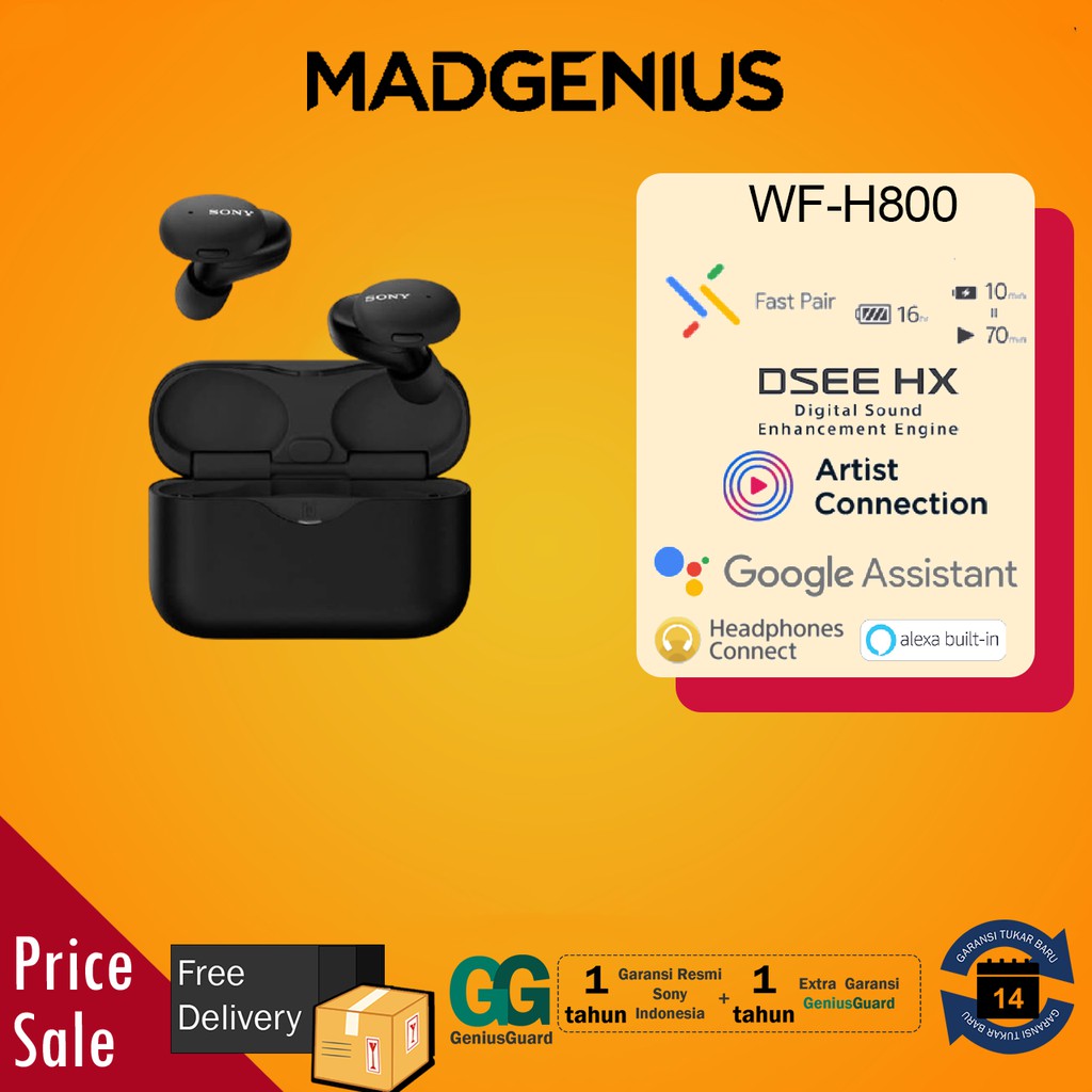 Sony Original WF-H800 / WF H800 / WFH800 Black h.ear in 3 Truly Wireless Headphones with Mic - Hitam
