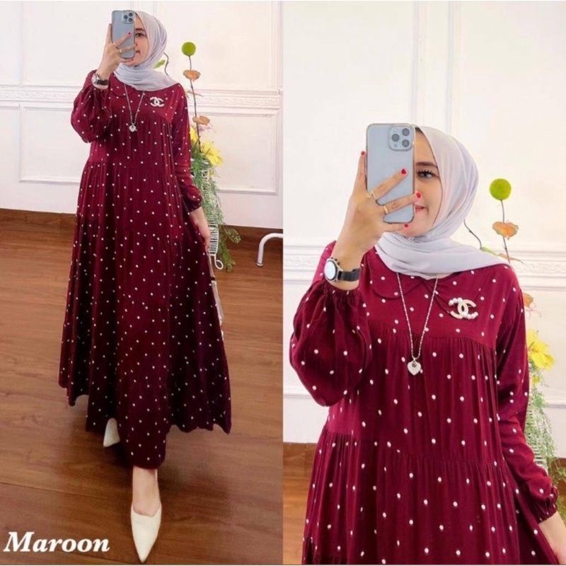 MIDI DRESS POLKA GAMIS POLKA GAMIS SUSUN