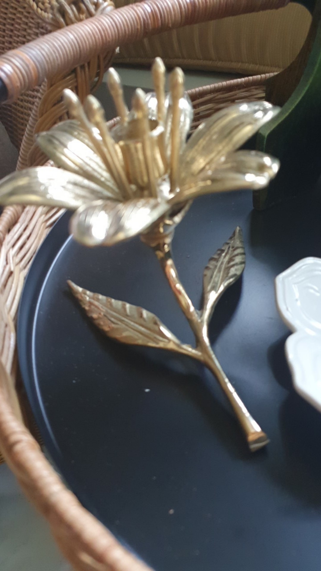 Tempat Lilin Teratai Kuningan - Candle Holder - Polished Brass