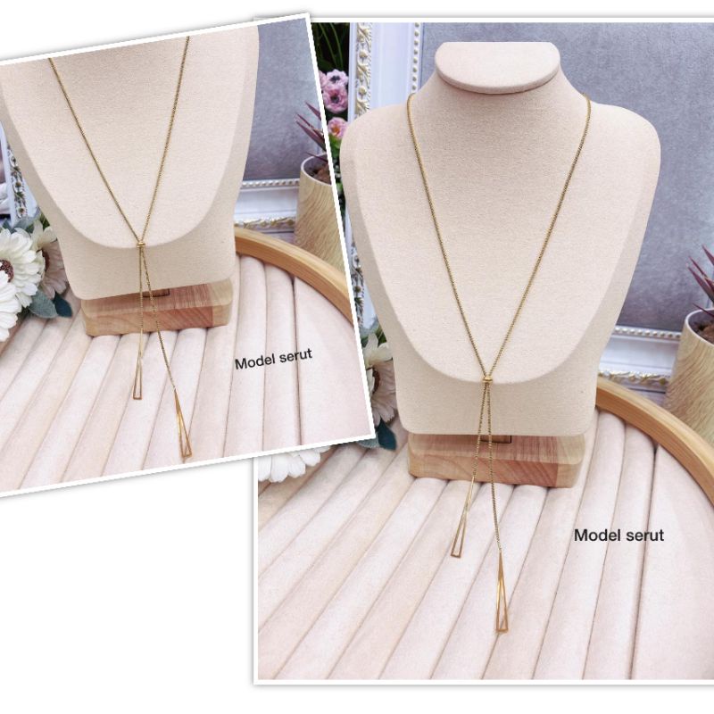 Kalung Titanium asli serut Premium Quality Anti karat Necklace Stainless Steel ori kt