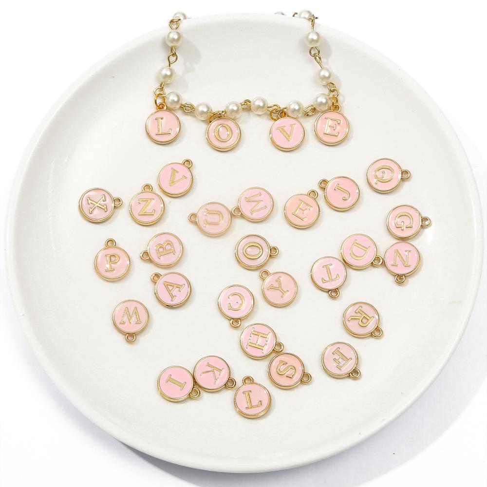 Beadia 10Pcs Q-Z Letter Charms Enamel Charms Alphabet Huruf Inisial Handmade Liontin Untuk Membuat Perhiasan