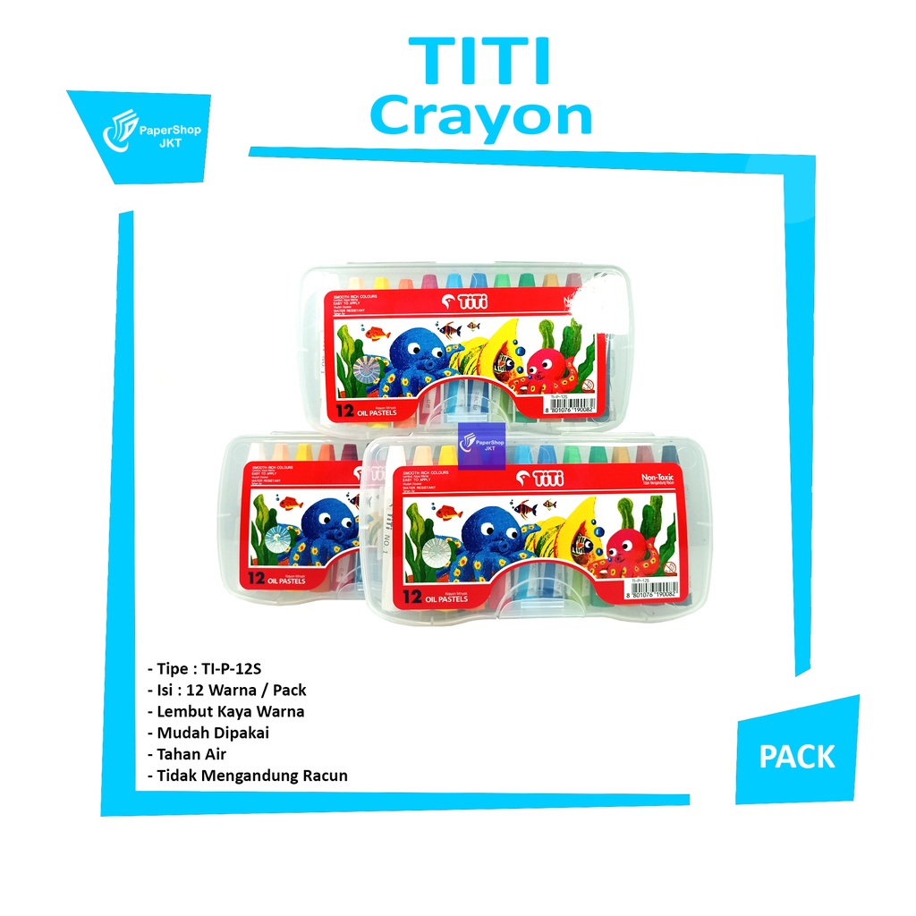 

TITI - Oil Pastel Krayon Minyak 12 Warna TI-P-12S - Set