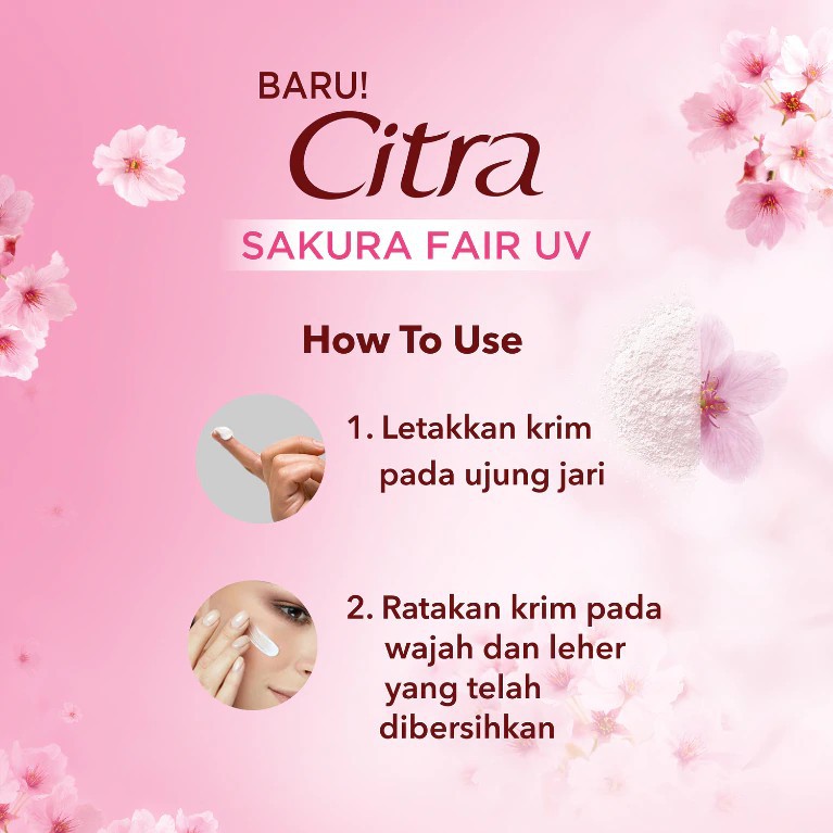 CITRA SAKURA GLOW UV POWDER CREAM FACIAL MOISTURIZER 40GR