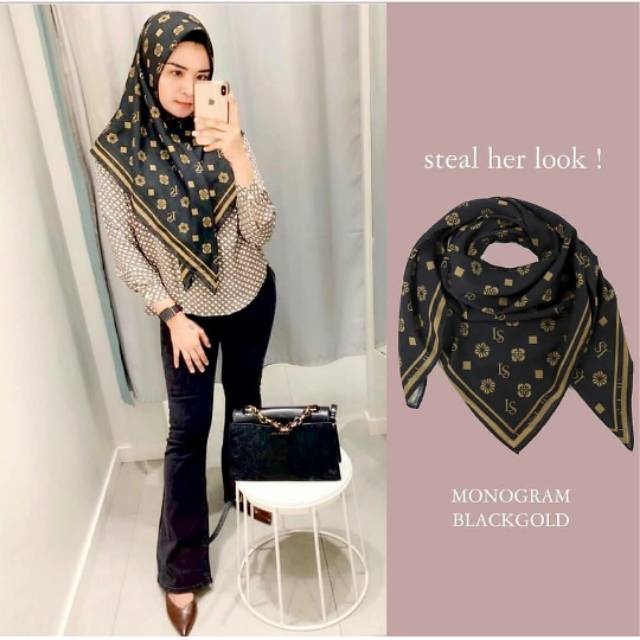 Lasabelle monogram black gold
