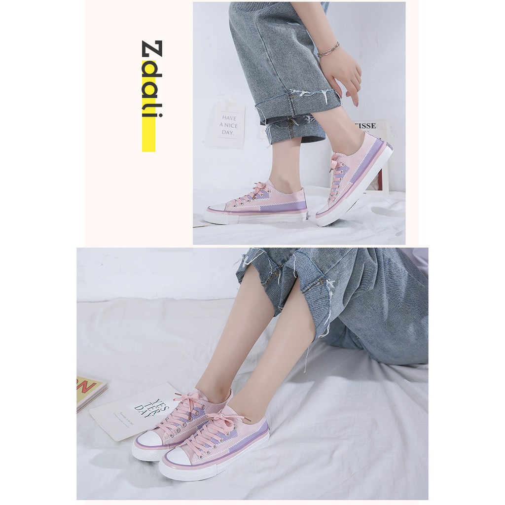 SSPP sepatu wanita casual pink pastel import converse skater sneakers