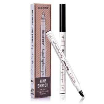 Microblading Eyebrow Pen,Waterproof Liquid Eyebrow Pencil with 4 Micro-Fork Tips