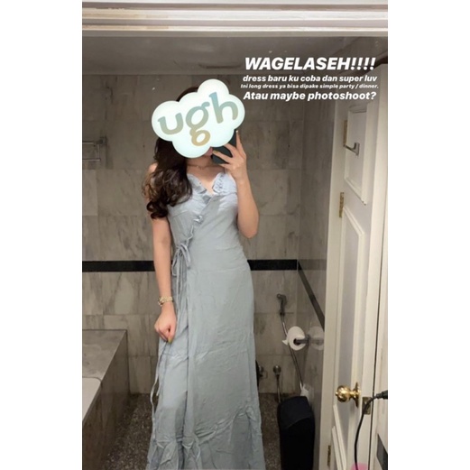 PRELOVED maxi dress summer beachwear sage green linen