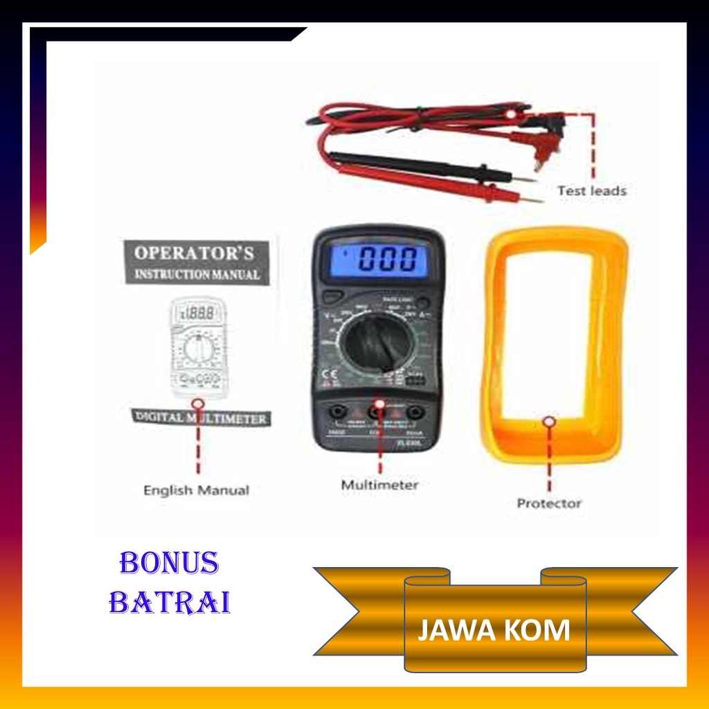 Multitester Digital/Avometer Digital XL830L KECIL Digital Multimeter AC/DC Voltage Tester - XL830L