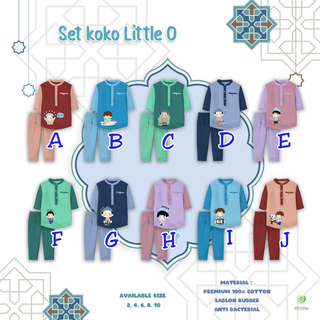 SETELAN BAJU KOKO MOTIF KARKTER USIA 2-6 TAHUN