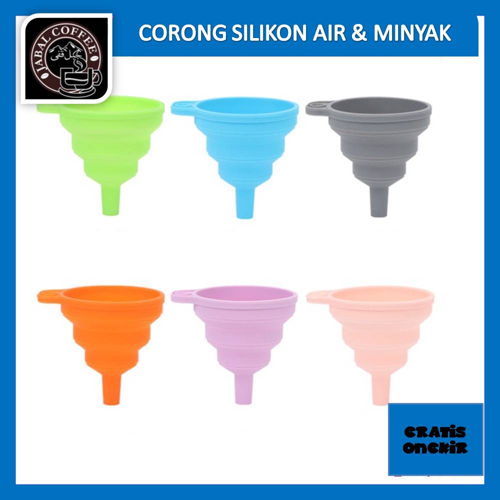 Corong Air Minyak Silikon / Corong Air Dan Minyak Silikon Portable / Corong Silikon Lipat Portable / Corong Minyak Lipat 0