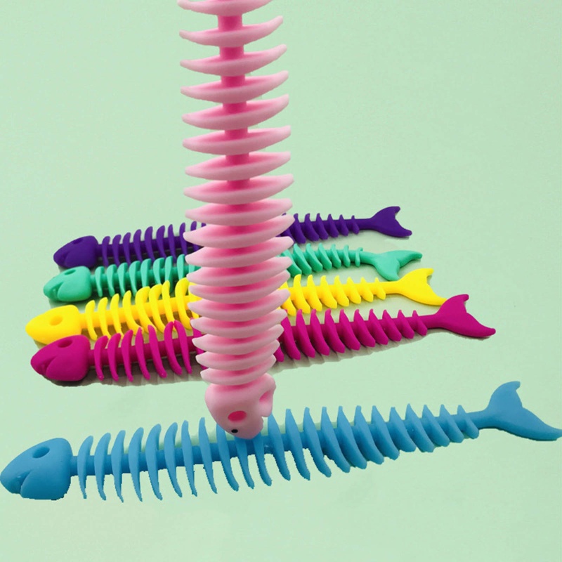 Mary Squeeze Sensory Toy Bubble Fidget Autism Kebutuhan Khusus Mainan Squishy Tulang Ikan